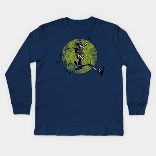 Grunge Jumping Skeleton 'Not Dead Yet' Kids Long Sleeve T-Shirt